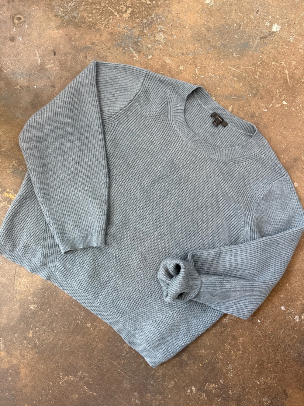 Jcrew Women’s Lightweight Ribbed Crewneck Sweater - Blue